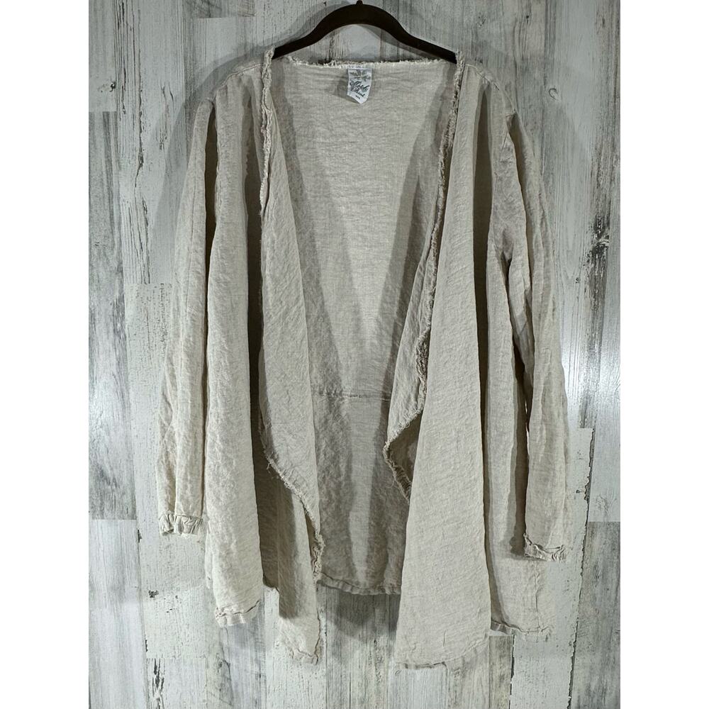 Match Point Tan Linen Jacket